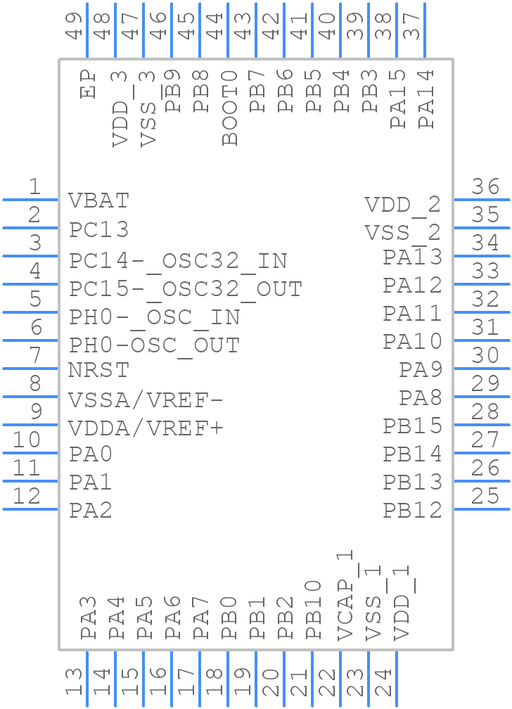 STM32F413CHU6 - STMicroelectronics - PCB symbol