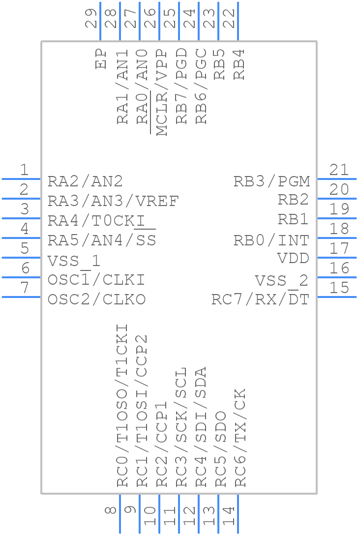 PIC16F76-I/ML - Microchip - PCB symbol