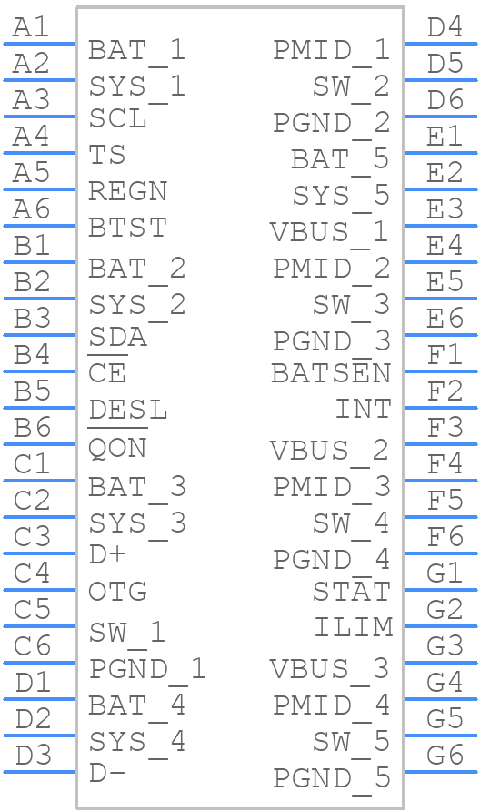BQ25898DYFFT - Texas Instruments - PCB symbol
