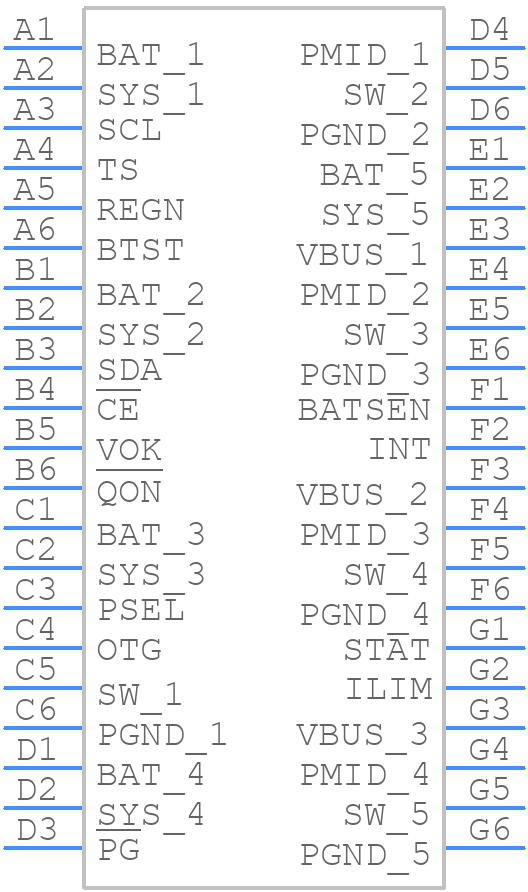 BQ25898YFFT - Texas Instruments - PCB symbol
