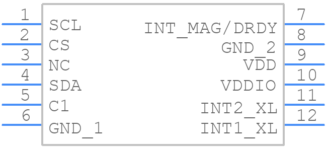 LSM303AHTR - STMicroelectronics - PCB symbol