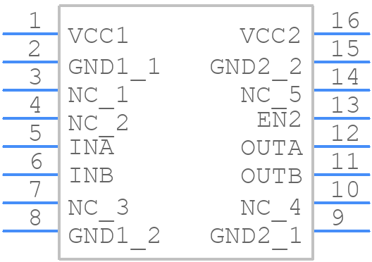 ISO7820FDWWR - Texas Instruments - PCB symbol