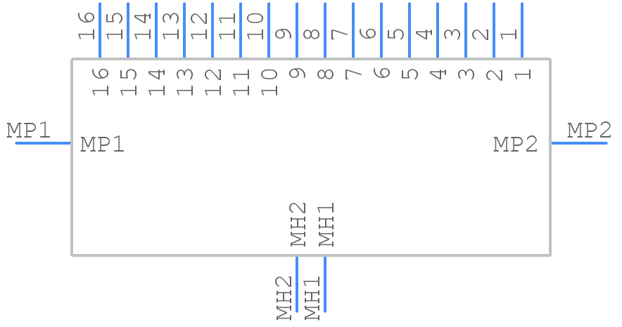LX60-16S - Hirose - PCB symbol