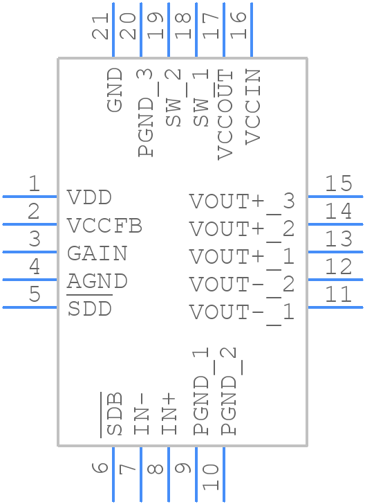 TPA2013D1RGPR - Texas Instruments - PCB symbol