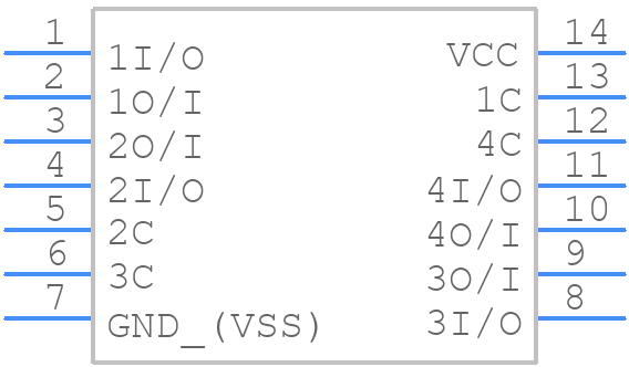 TC74HC4066AP(F) - Toshiba - PCB symbol
