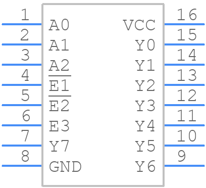 CD74HC238E - Texas Instruments - PCB symbol