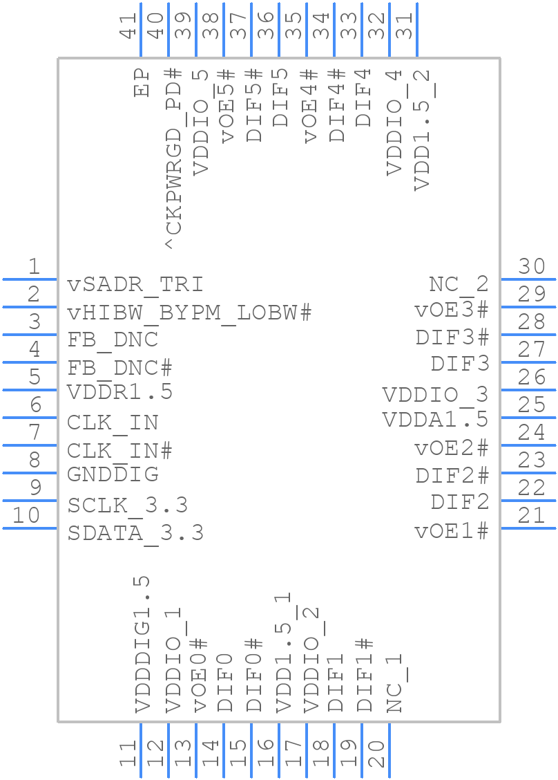 9DBU0641AKILF - Renesas Electronics - PCB symbol