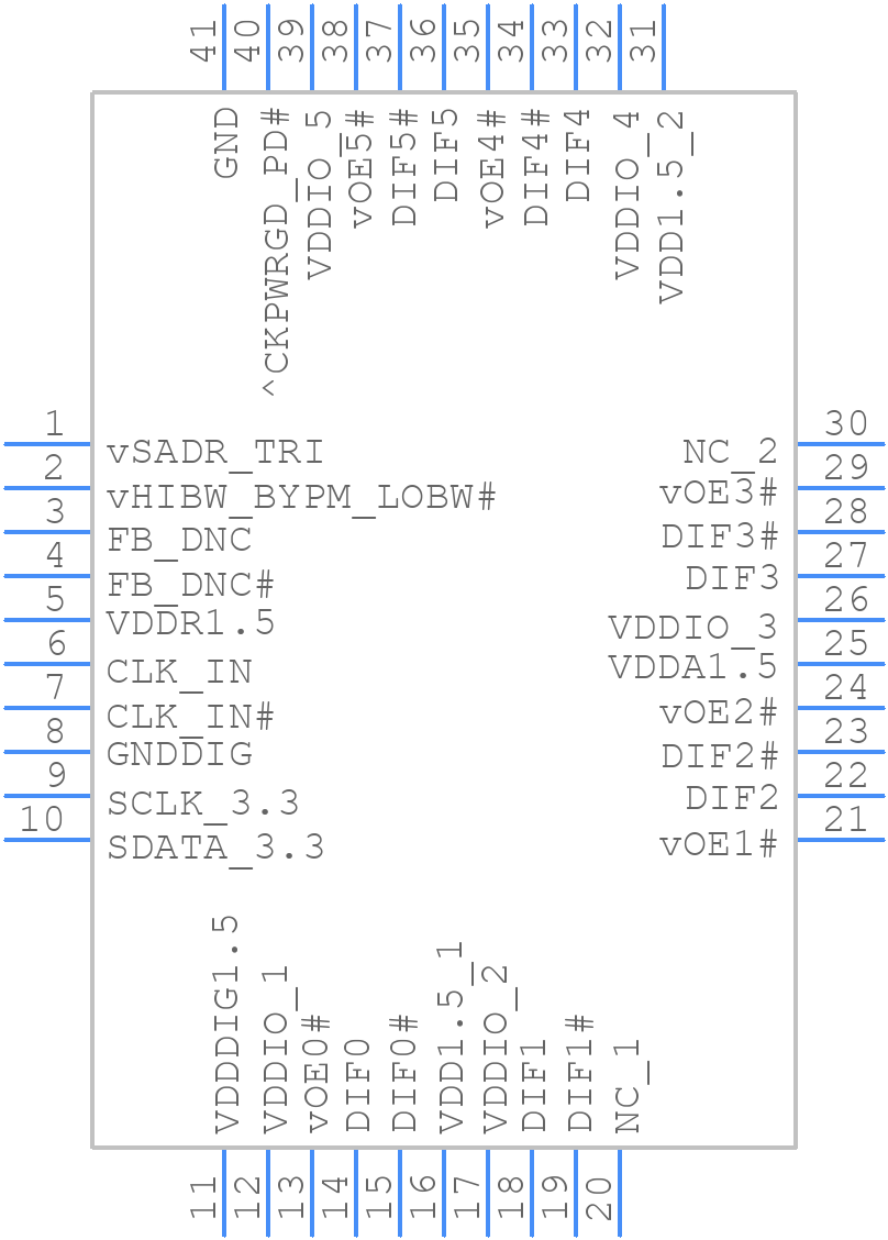9DBU0641AKILFT - Renesas Electronics - PCB symbol