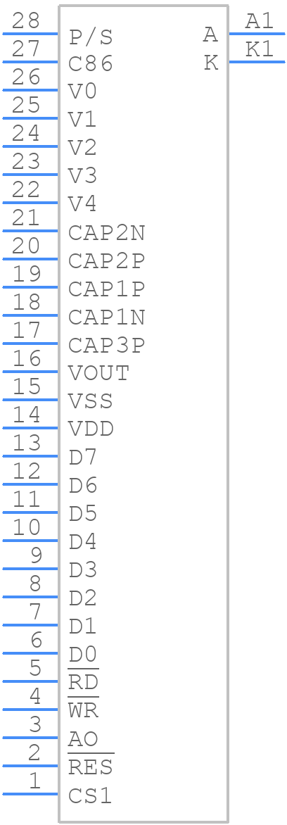 64128L FC BW-3 - Displaytech - PCB symbol