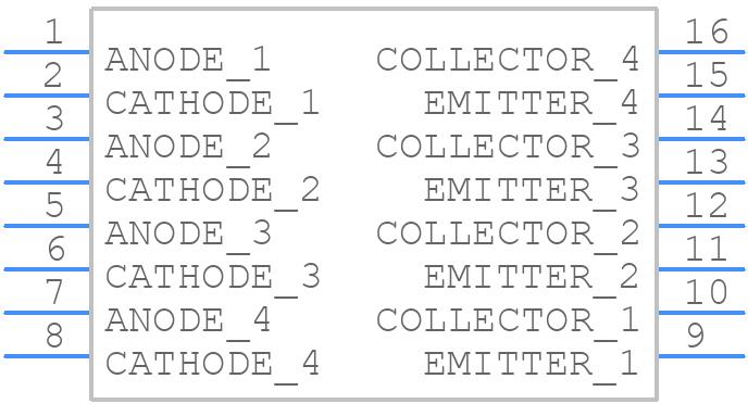 TLP521-4XGB - Isocom - PCB symbol