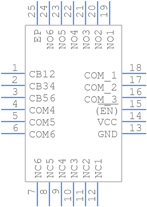 MAX4996LETG+ - Analog Devices - PCB symbol