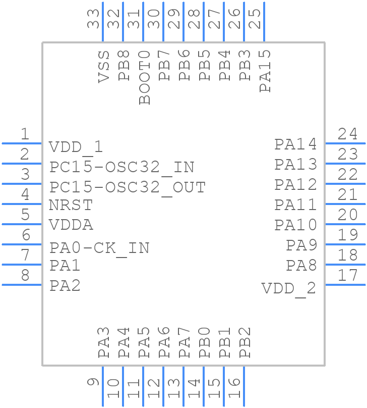 STM32L031K6U6 - STMicroelectronics - PCB symbol