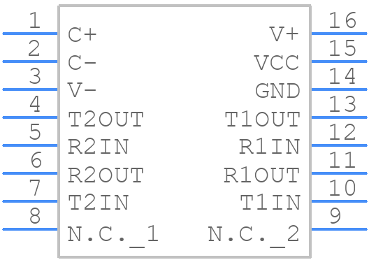 MAX231EWE+ - Analog Devices - PCB symbol