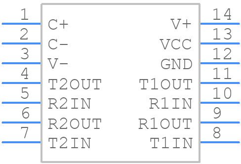 MAX231CPD - Analog Devices - PCB symbol