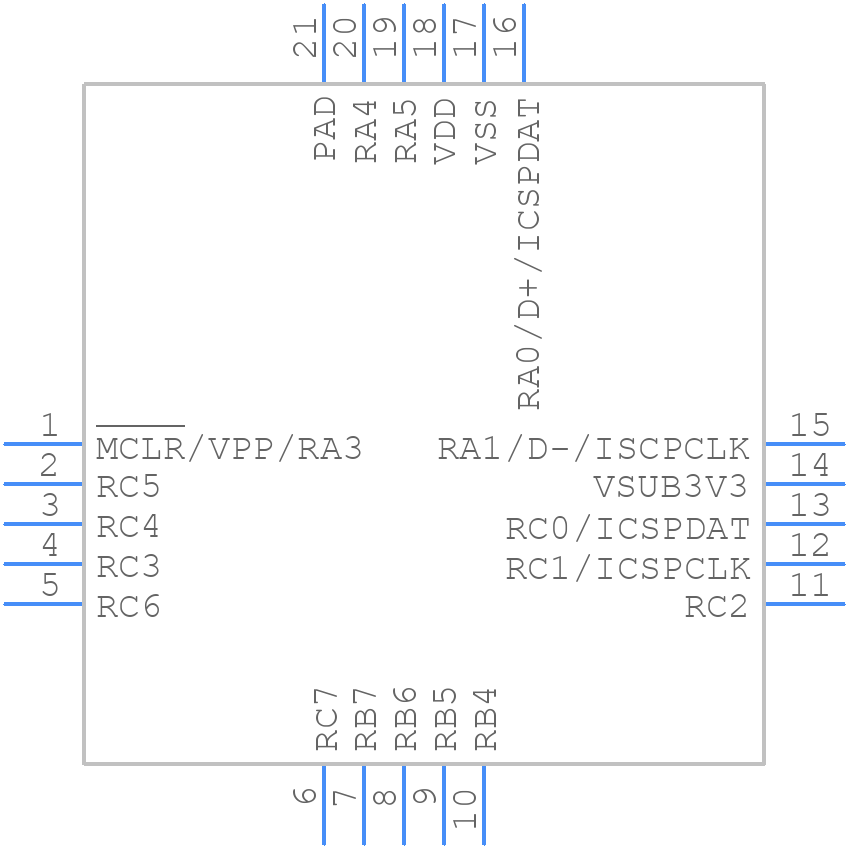 PIC16F1459-E/ML - Microchip - PCB symbol