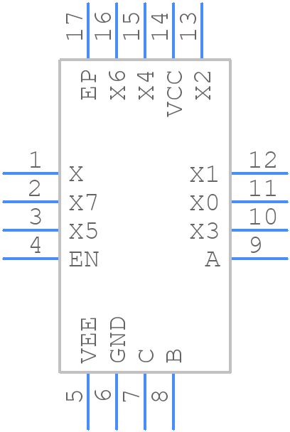 MAX4581ETE+ - Analog Devices - PCB symbol