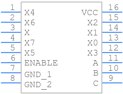 MAX4581LEEE+ - Analog Devices - PCB symbol