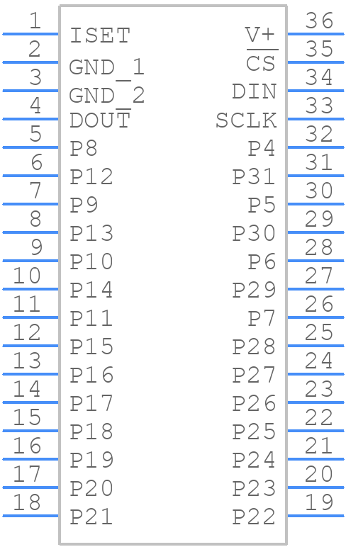 MAX6957AAX+T - Analog Devices - PCB symbol