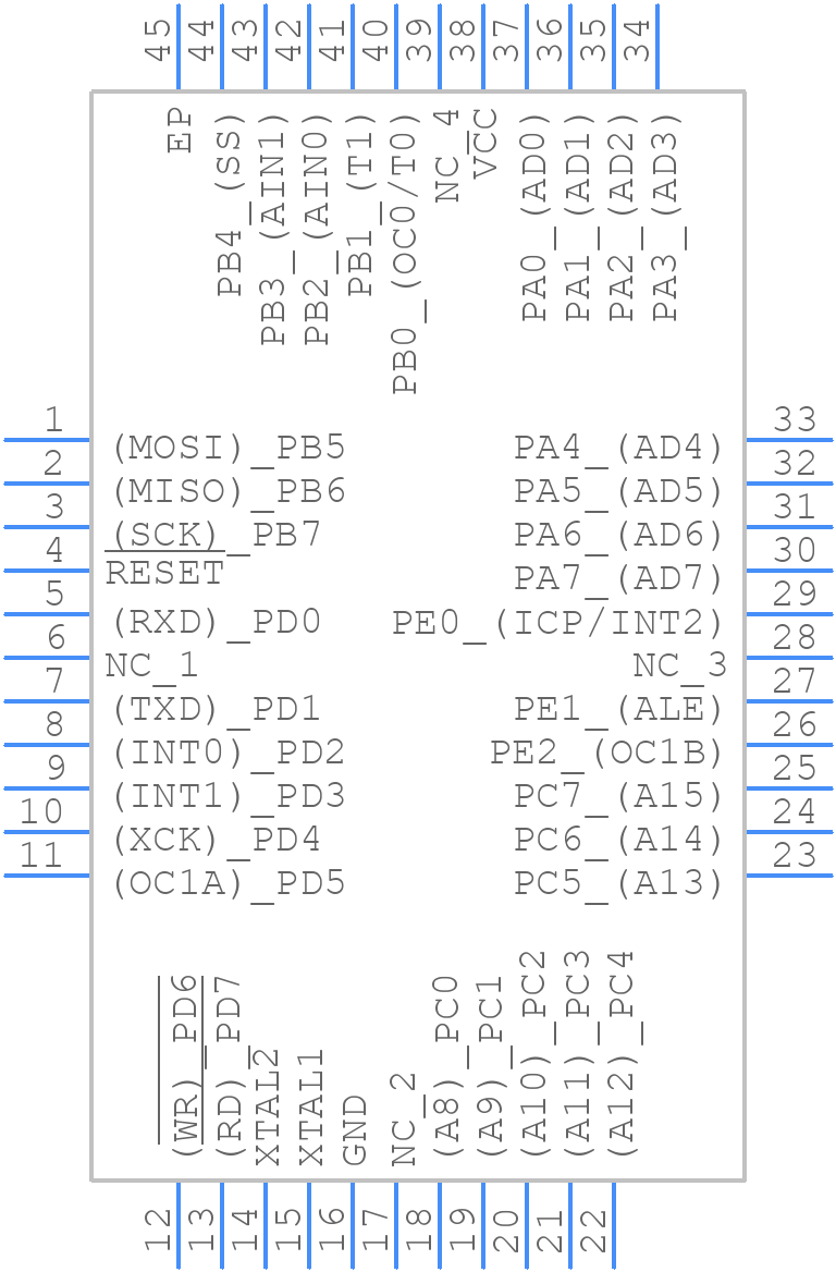 ATmega8515L-8MU - Microchip - PCB symbol