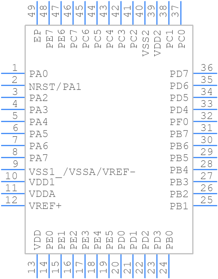 STM8L151C8U6 - STMicroelectronics - PCB symbol