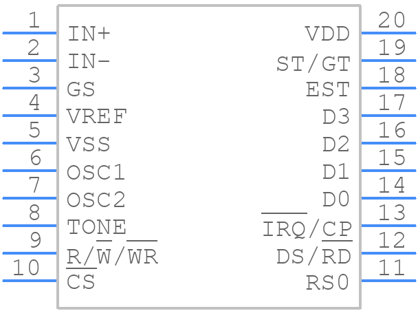 MT8889CS1 - Microsemi Corporation - PCB symbol