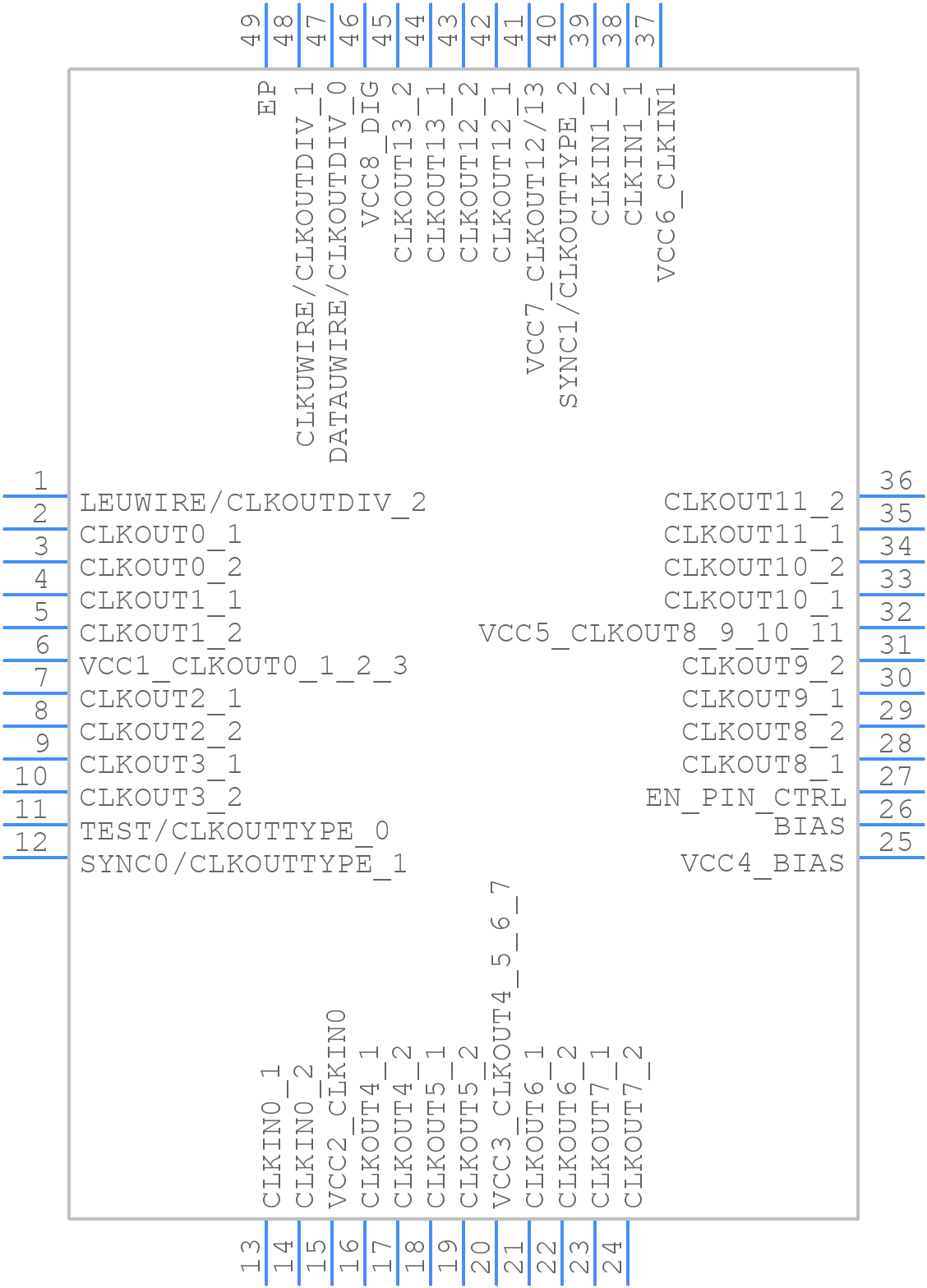 LMK01801BISQE/NOPB - Texas Instruments - PCB symbol