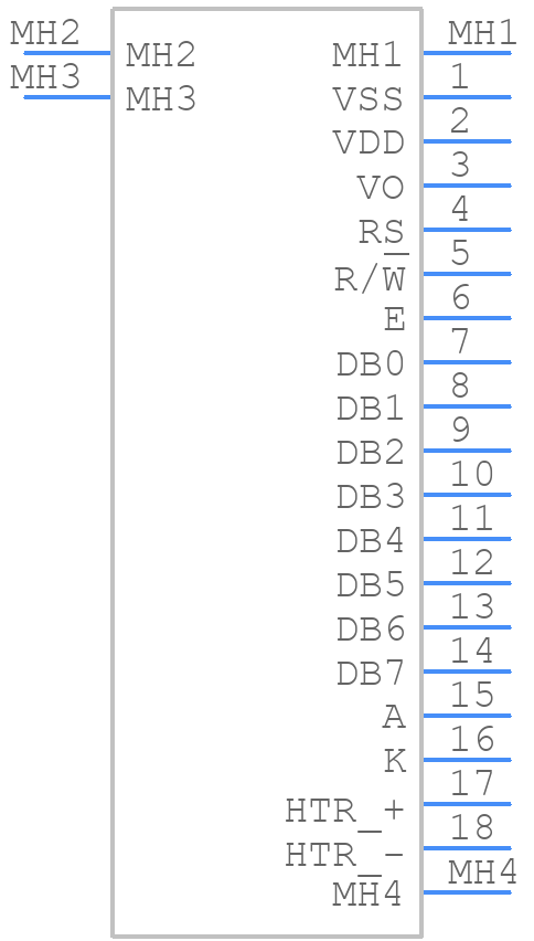 LCR-U01602DSF/AWH - Lumex - PCB symbol