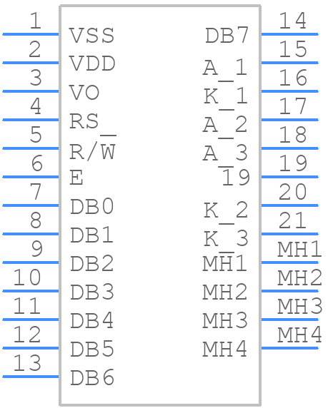 LCM-S01602DSF/F - Lumex - PCB symbol