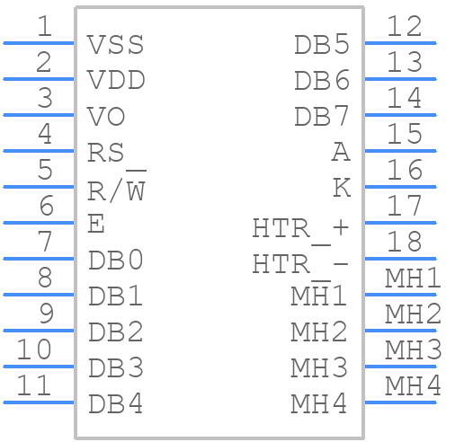 LCR-U01602DSF/DWH - Lumex - PCB symbol