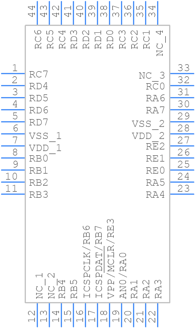 PIC16LF18877-I/PT - Microchip - PCB symbol