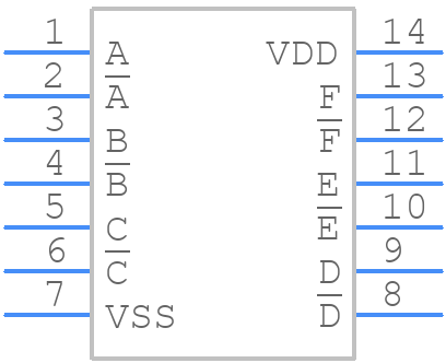 CD40106BM96 - Texas Instruments - PCB symbol