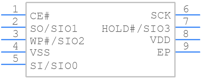 SST26WF040BT-104I/NP - Microchip - PCB symbol