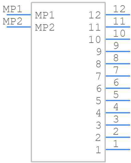 LX60-12S - Hirose - PCB symbol