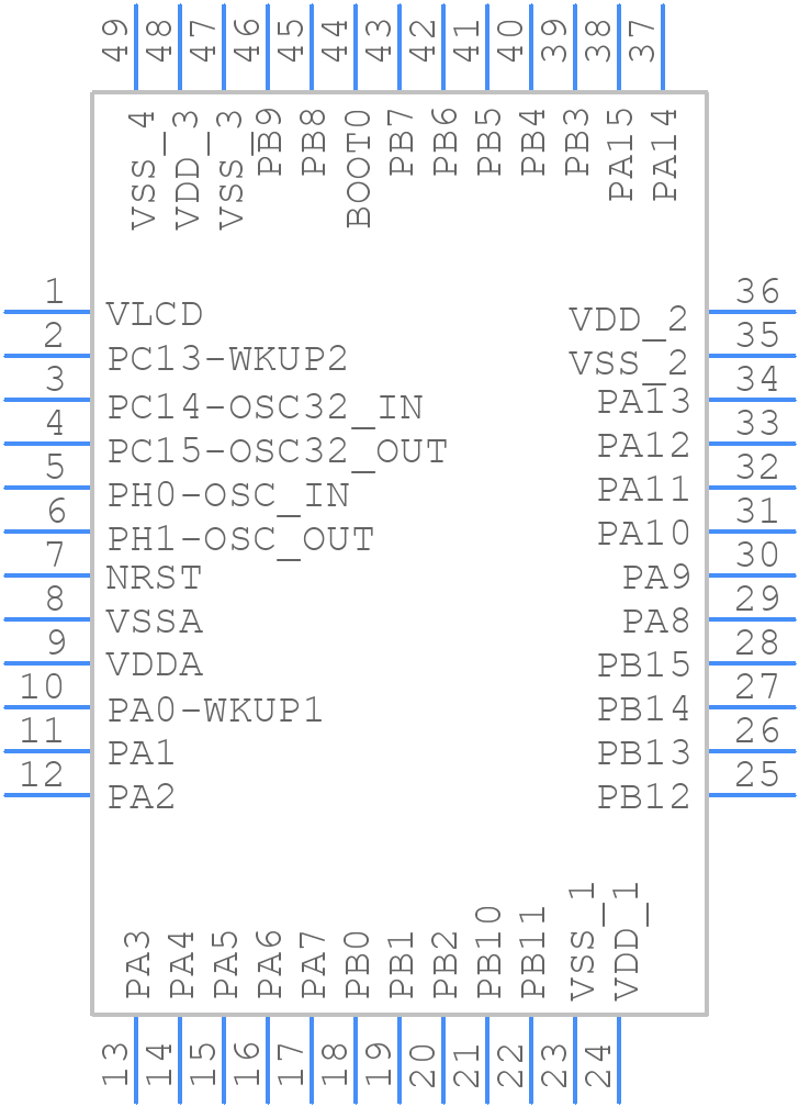 STM32L151CBU6A - STMicroelectronics - PCB symbol