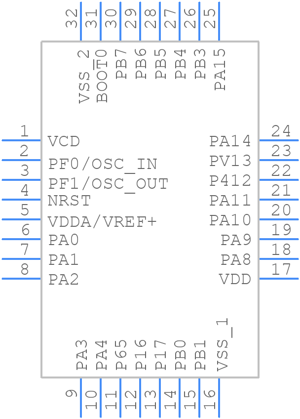 STM32F334K8T6 - STMicroelectronics - PCB symbol