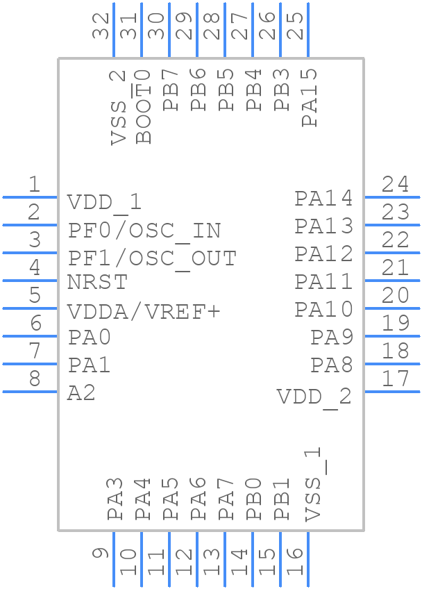 STM32F334K6T6 - STMicroelectronics - PCB symbol