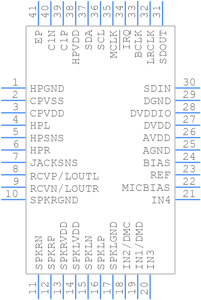 MAX98090BETL+T - Analog Devices - PCB symbol