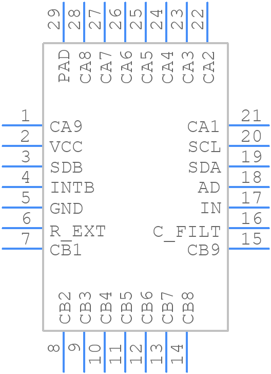 IS31FL3731-QFLS2-TR - Integrated Silicon Solution Inc. - PCB symbol