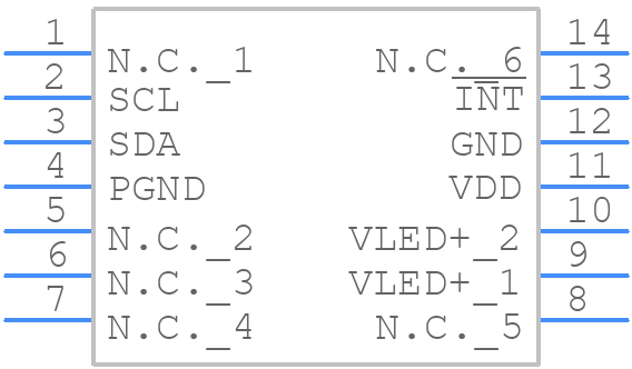 MAX30102EFD+T - Analog Devices - PCB symbol