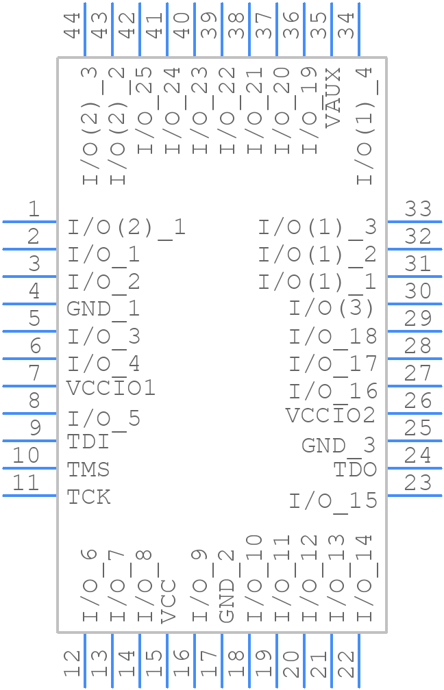 XC2C64A-5VQG44C - AMD - PCB symbol