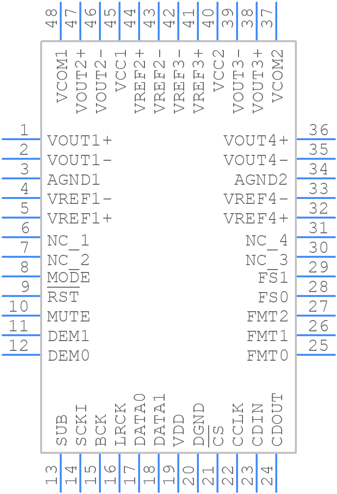 PCM4104PFBTG4 - Texas Instruments - PCB symbol