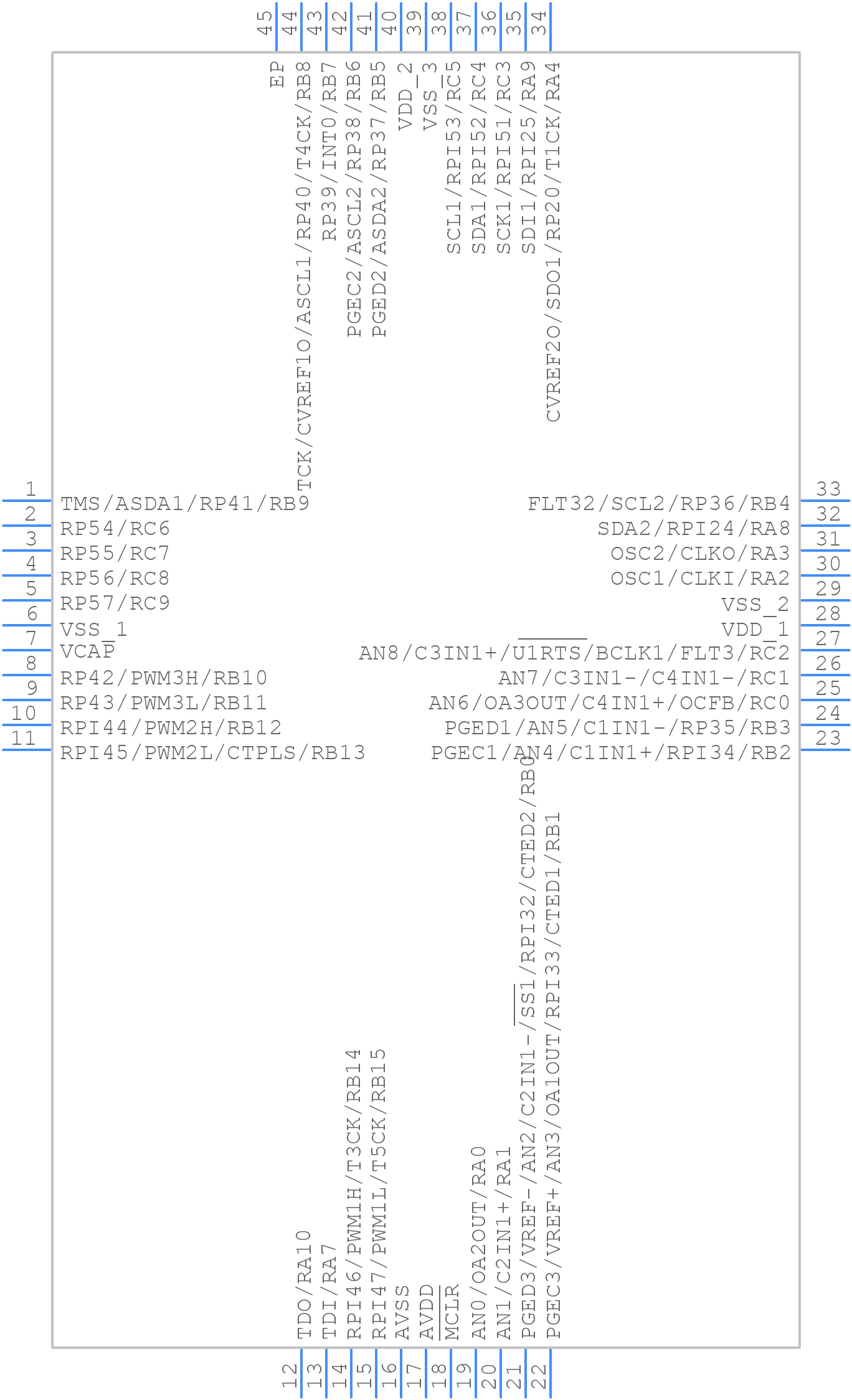 DSPIC33EP64MC204-I/ML - Microchip - PCB symbol