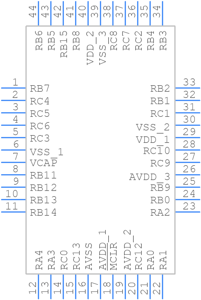 DSPIC33EP64GS804-I/PT - Microchip - PCB symbol