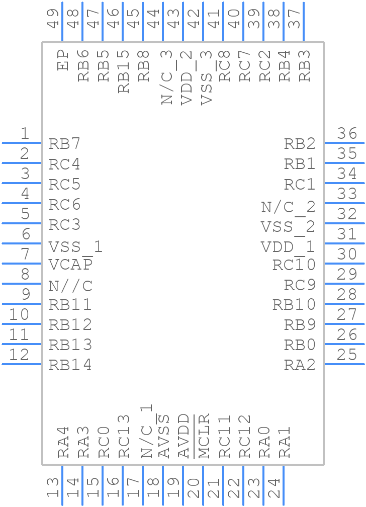 DSPIC33EP64GS505-I/PT - Microchip - PCB symbol