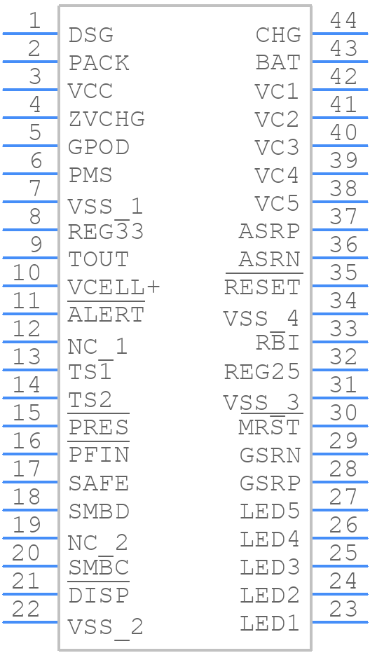 BQ20Z65DBTR-R1 - Texas Instruments - PCB symbol