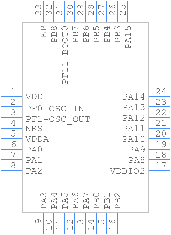 STM32F042K6U6TR - STMicroelectronics - PCB symbol