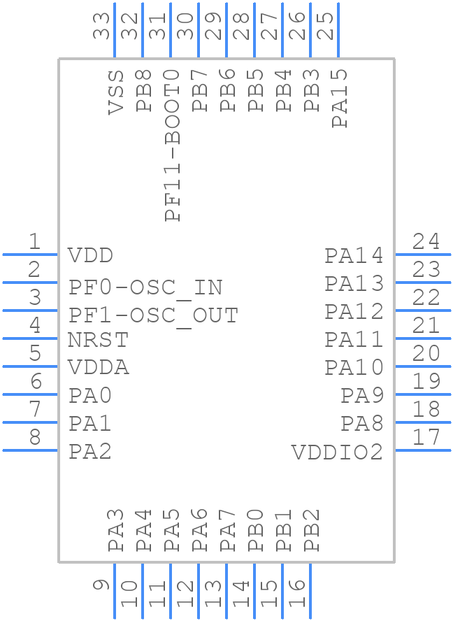 STM32F042K6U7 - STMicroelectronics - PCB symbol