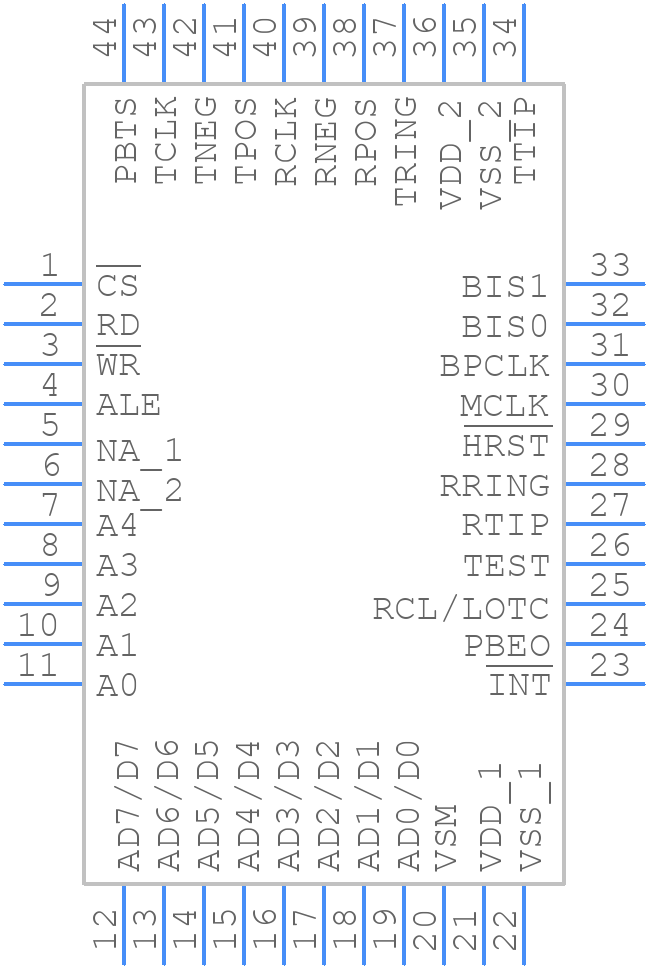 DS21348T+ - Analog Devices - PCB symbol