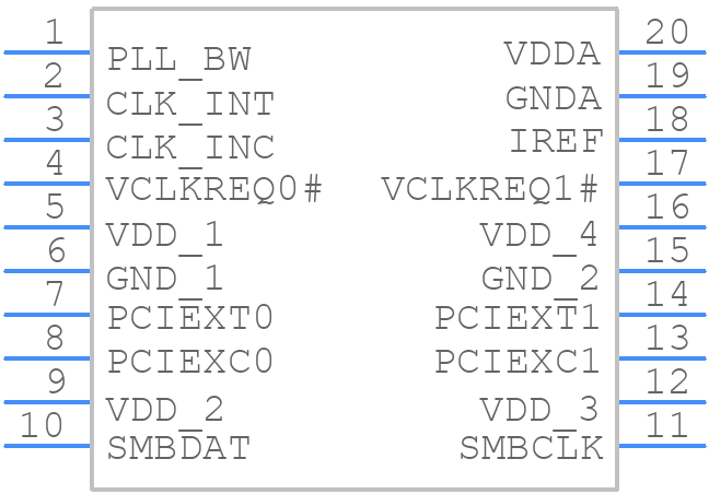 9DB102BGILF - Renesas Electronics - PCB symbol