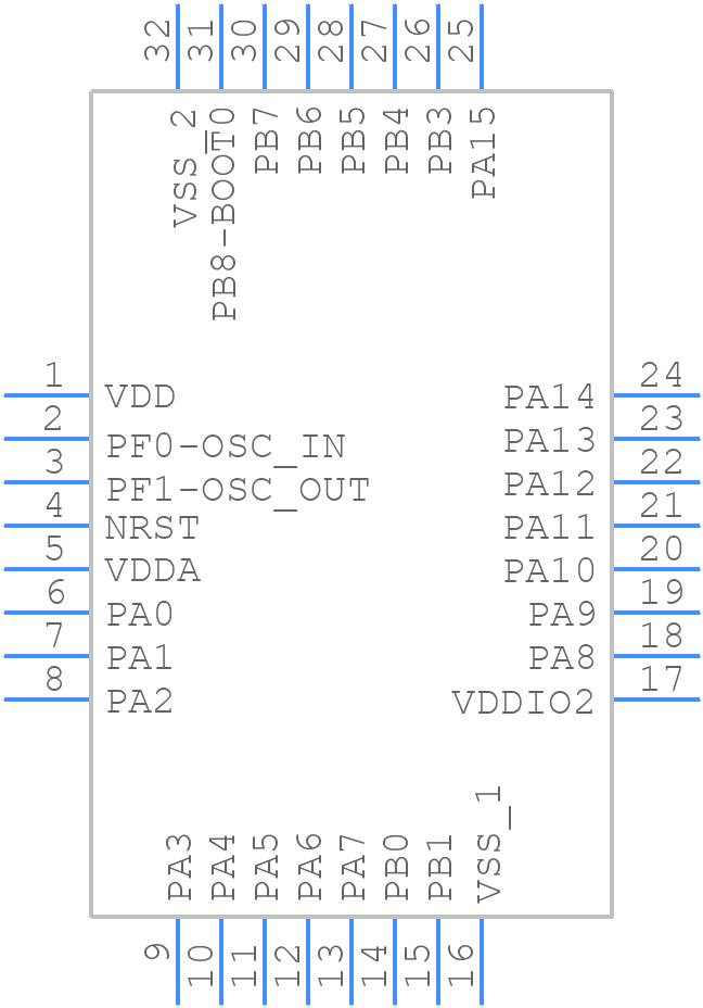 STM32F042K4T6 - STMicroelectronics - PCB symbol